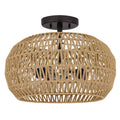 Quoizel Casablanca 3 Light Semi Flush Palladian Bronze with Rope Shade