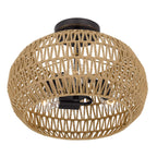 Quoizel Casablanca 3 Light Semi Flush Palladian Bronze with Rope Shade