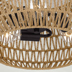 Quoizel Casablanca 3 Light Semi Flush Palladian Bronze with Rope Shade