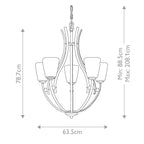 Quoizel Chantilly 5 Light Ceiling Light in Palladian Bronze