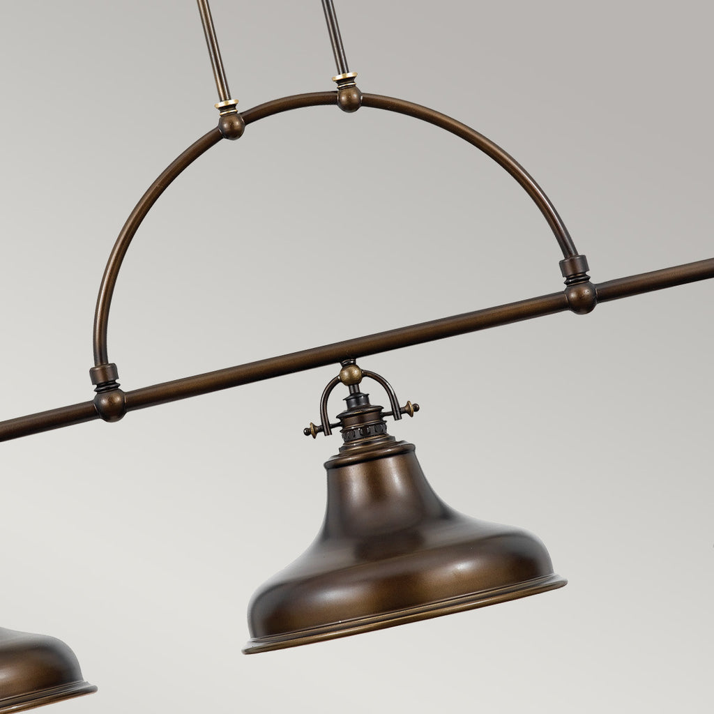 Quoizel Emery 3 Light Bar Pendant Light in Palladian Bronze
