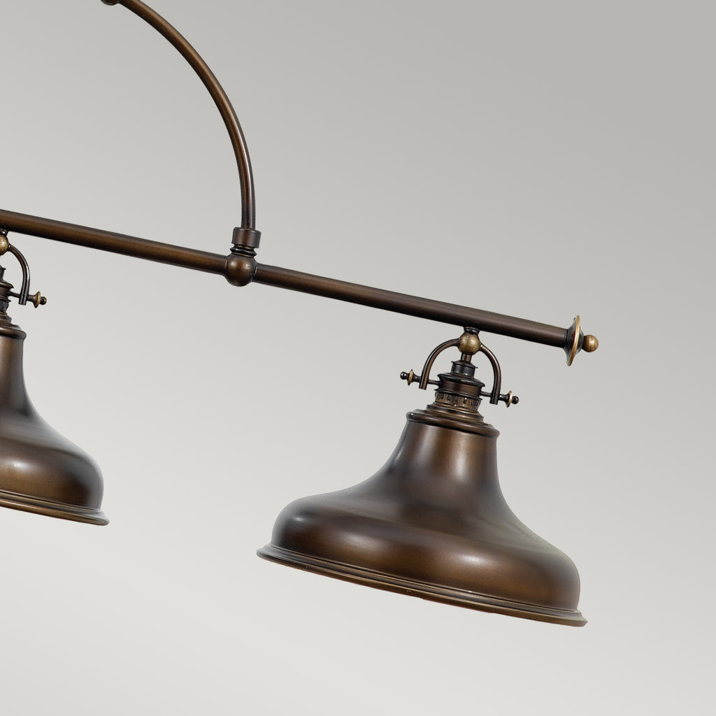 Quoizel Emery 3 Light Bar Pendant Light in Palladian Bronze