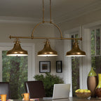 Quoizel Emery 3 Light Bar Pendant Light in Weathered Brass