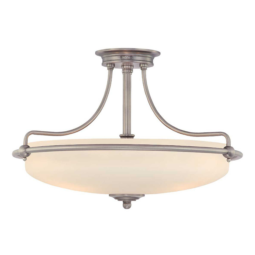 Quoizel Griffin 4 Light Semi Flush Ceiling Light in Antique Nickel