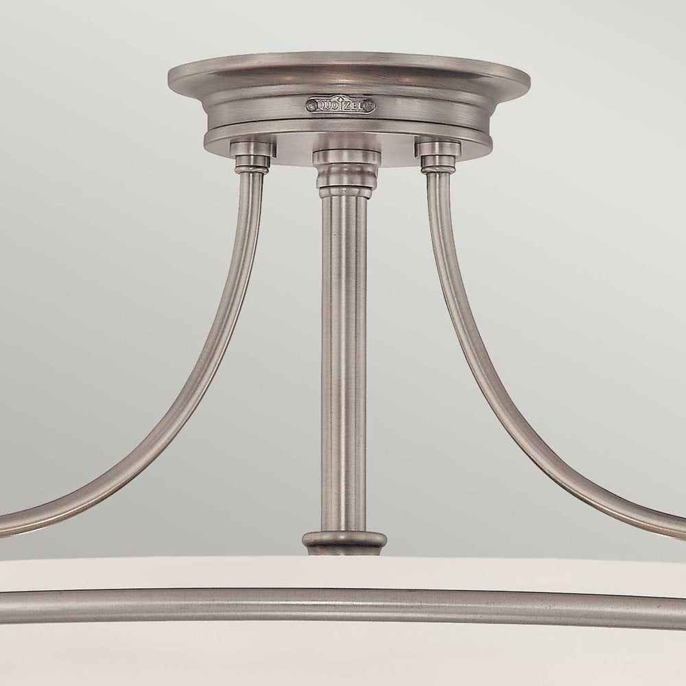 Quoizel Griffin 4 Light Semi Flush Ceiling Light in Antique Nickel