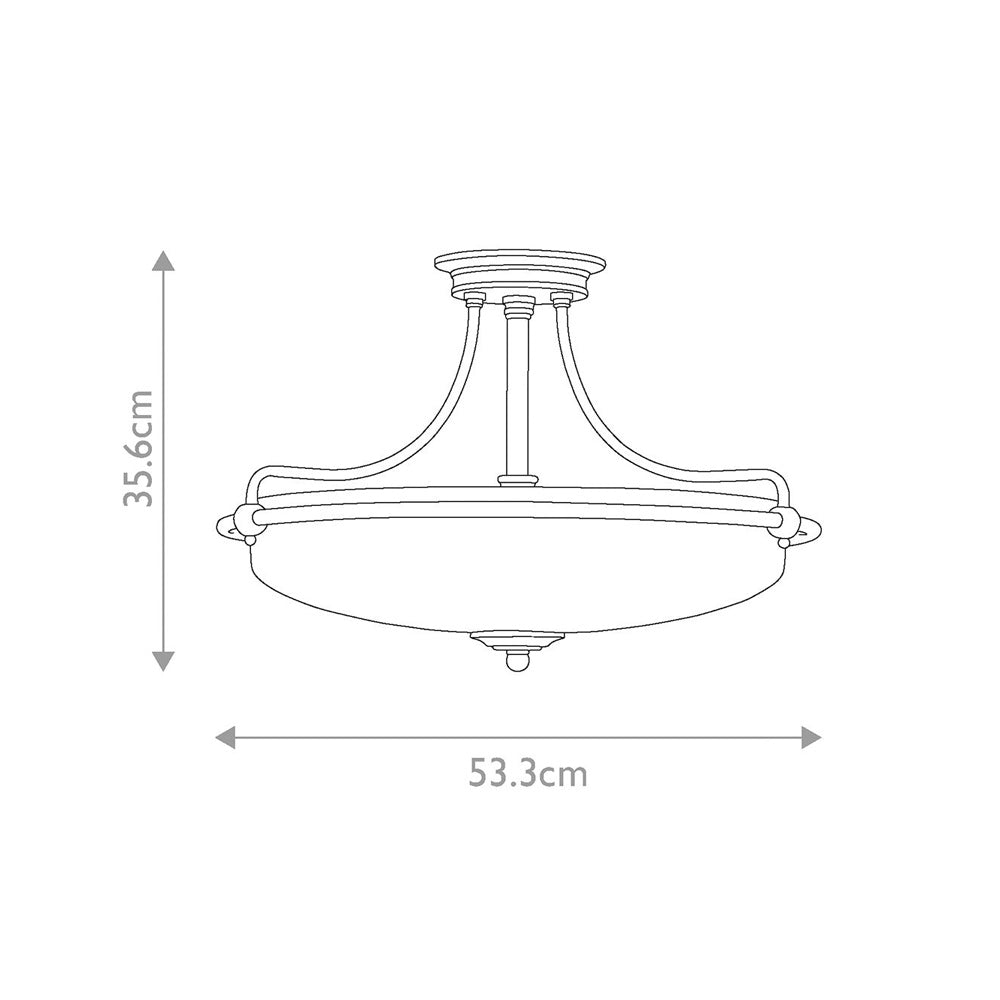 Quoizel Griffin 4 Light Semi Flush Ceiling Light in Antique Nickel