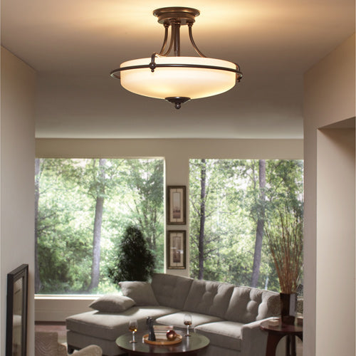Quoizel Griffin 4 Light Semi Flush Ceiling Light in Palladian Bronze