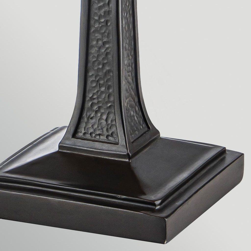Quoizel Inglenook Small Table Lamp in Valiant Bronze Tiffany Art Glass