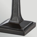 Quoizel Inglenook Small Table Lamp in Valiant Bronze Tiffany Art Glass