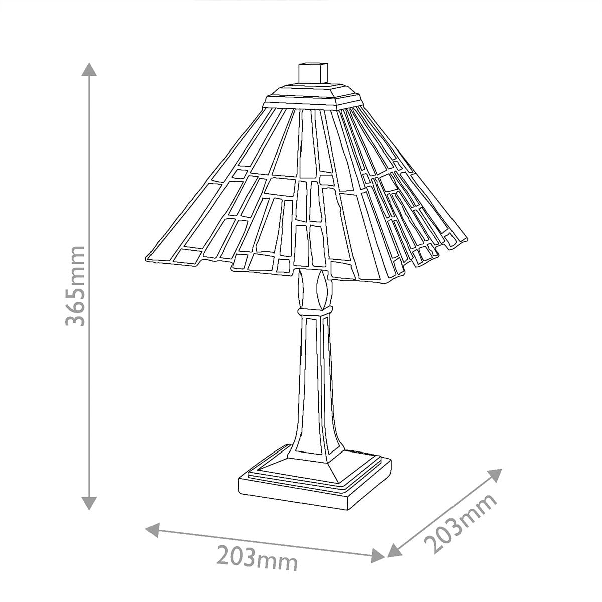Quoizel Inglenook Small Table Lamp in Valiant Bronze Tiffany Art Glass