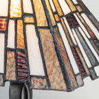 Quoizel Inglenook Small Table Lamp in Valiant Bronze Tiffany Art Glass