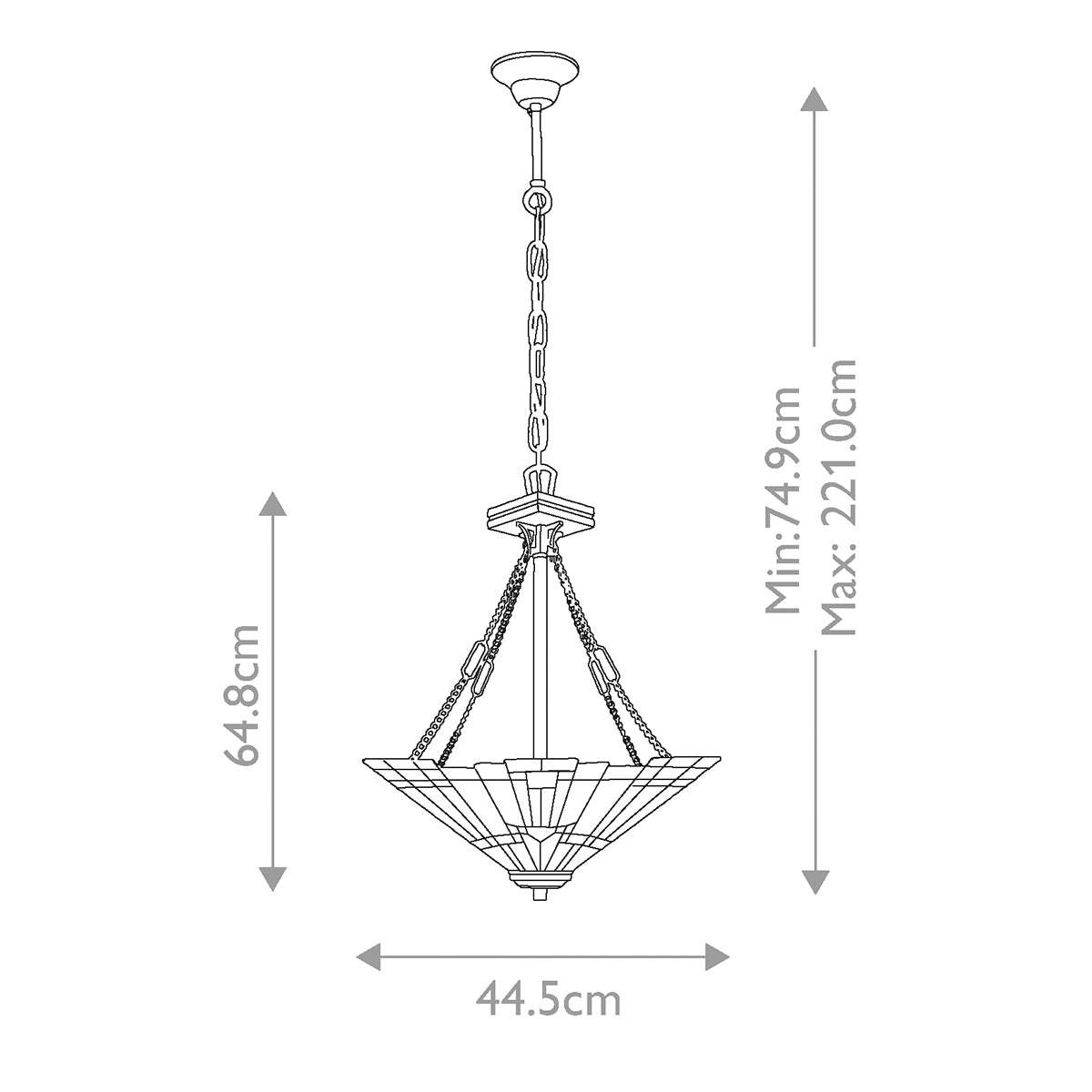 Quoizel Inglenook Tiffany Inverted Pendant Light in Valiant Bronze
