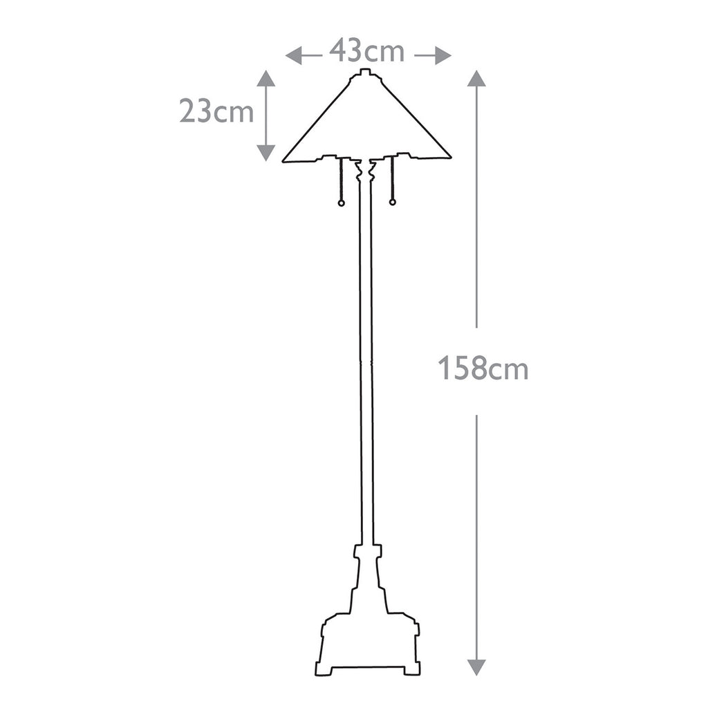 Quoizel Inglenook Tiffany Floor Lamp in Valiant Bronze