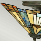Quoizel Inglenook Tiffany Semi Flush Ceiling Light in Valiant Bronze