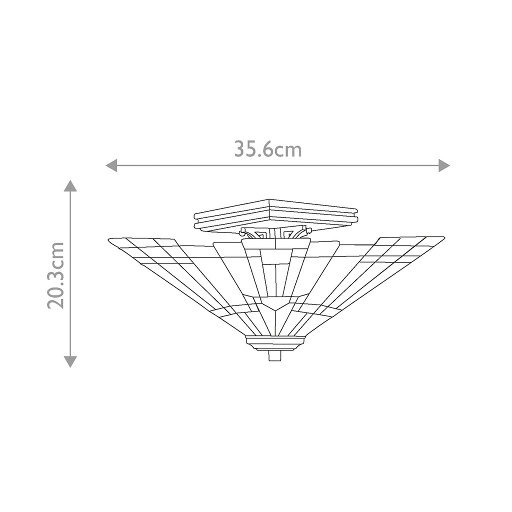 Quoizel Inglenook Tiffany Semi Flush Ceiling Light in Valiant Bronze