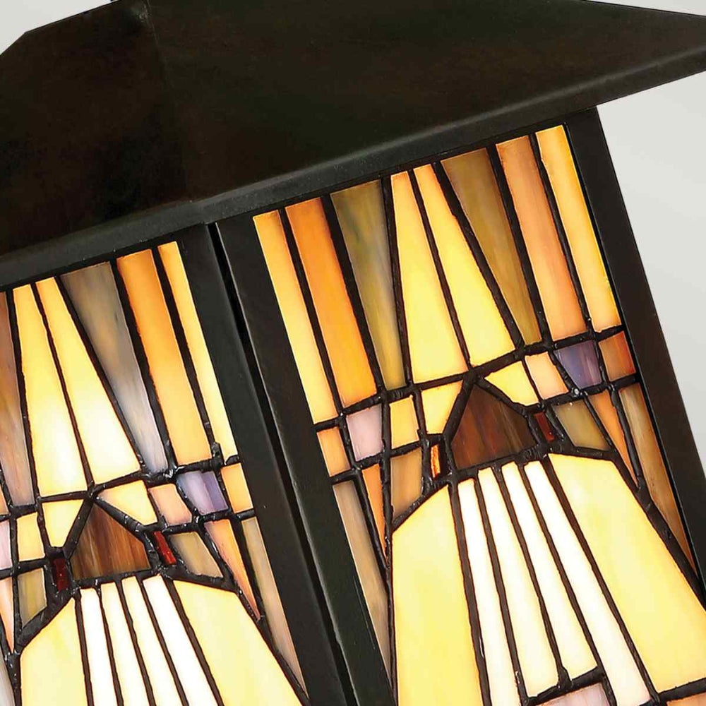 Quoizel Inglenook Tiffany Small Outdoor Wall Lantern in Valiant Bronze