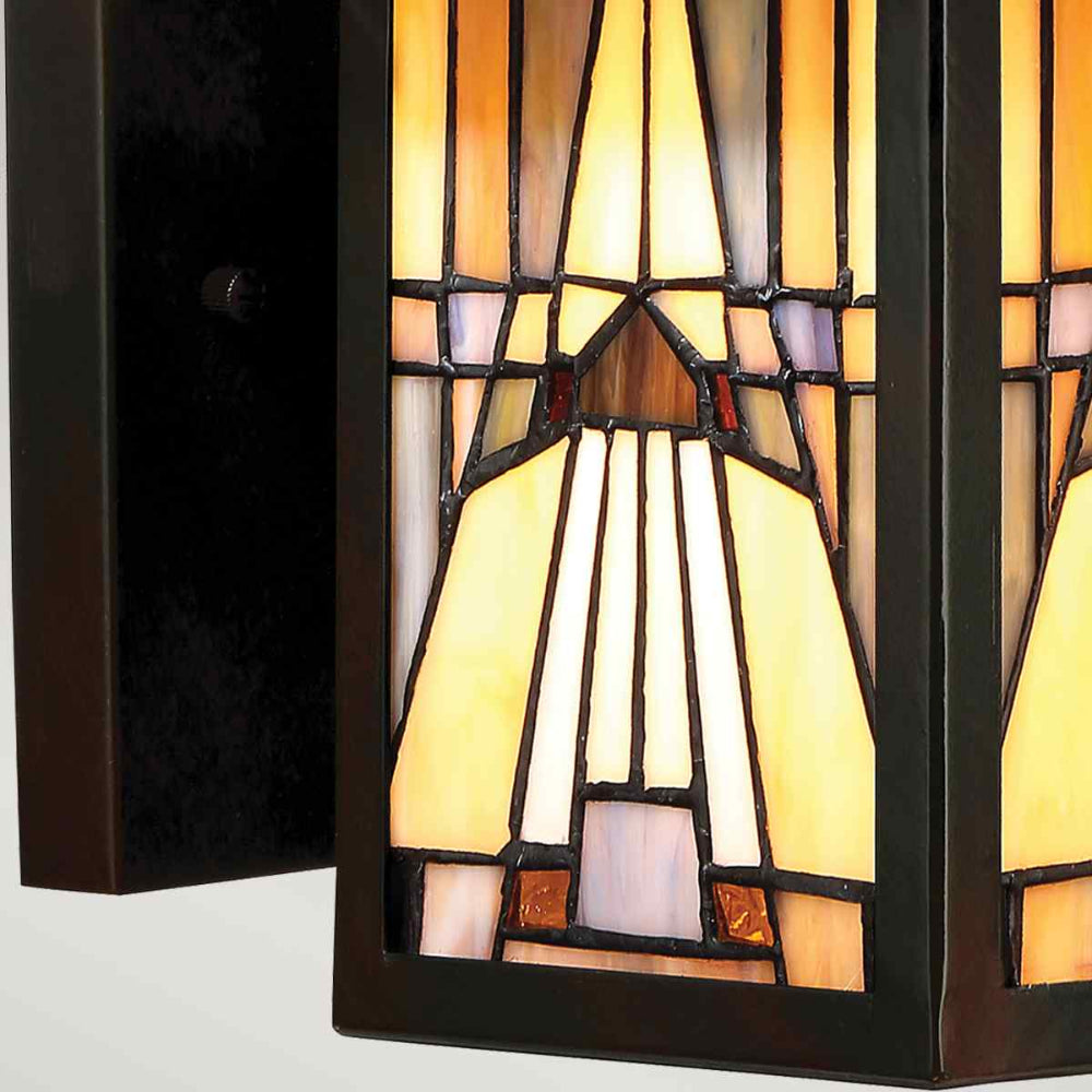 Quoizel Inglenook Tiffany Small Outdoor Wall Lantern in Valiant Bronze