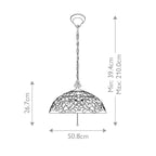 Quoizel Kami Tiffany 3 Light Pendant Light in Vintage Bronze