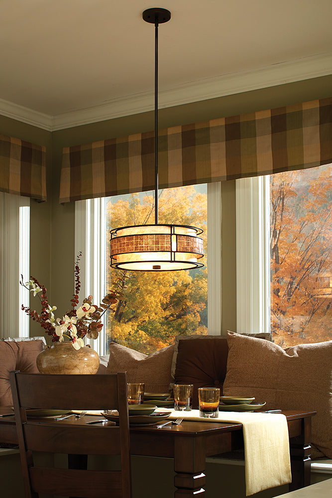Quoizel Laguna Renaissance 4 Light Pendant Light in Copper Mosaic