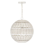 Quoizel Lindendale Pendant Antique White Rattan with Clear Shade Inside