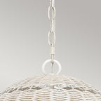 Quoizel Lindendale Pendant Antique White Rattan with Clear Shade Inside