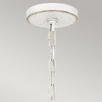 Quoizel Lindendale Pendant Antique White Rattan with Clear Shade Inside
