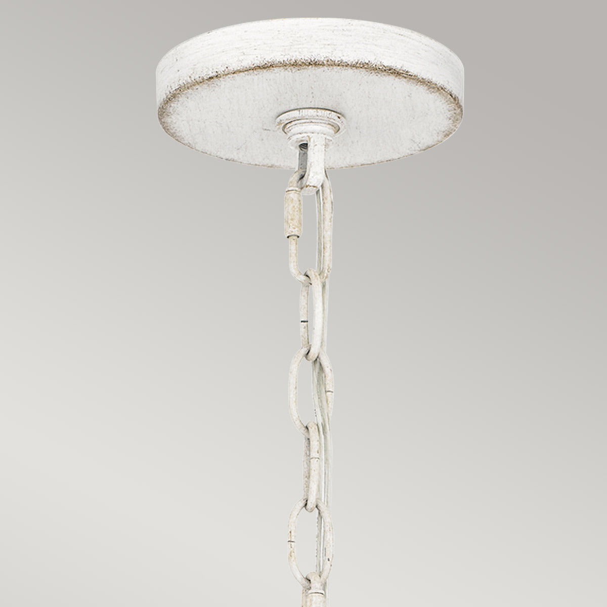 Quoizel Lindendale Pendant Antique White Rattan with Clear Shade Inside