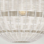 Quoizel Lindendale Pendant Antique White Rattan with Clear Shade Inside