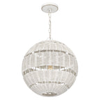 Quoizel Lindendale Pendant Antique White Rattan with Clear Shade Inside
