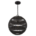 Quoizel Lindendale Pendant Western Bronze Rattan with Clear Shade Inside