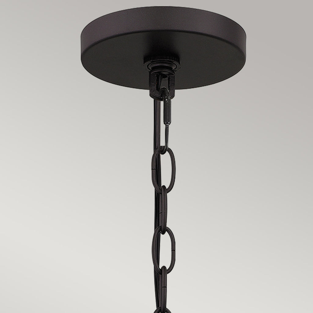 Quoizel Lindendale Pendant Western Bronze Rattan with Clear Shade Inside