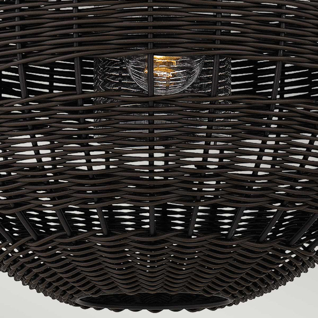 Quoizel Lindendale Pendant Western Bronze Rattan with Clear Shade Inside