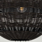 Quoizel Lindendale Pendant Western Bronze Rattan with Clear Shade Inside