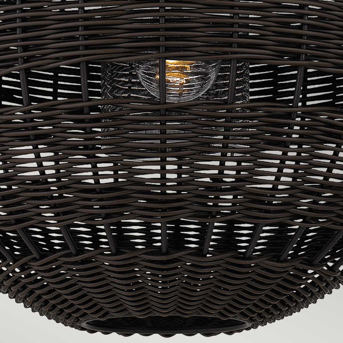 Quoizel Lindendale Pendant Western Bronze Rattan with Clear Shade Inside
