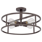 Quoizel New Harbor 4 Light Semi Flush Ceiling Light in Western Bronze