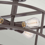 Quoizel New Harbor 4 Light Semi Flush Ceiling Light in Western Bronze