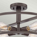Quoizel New Harbor 4 Light Semi Flush Ceiling Light in Western Bronze