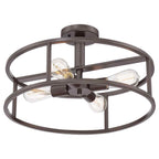 Quoizel New Harbor 4 Light Semi Flush Ceiling Light in Western Bronze