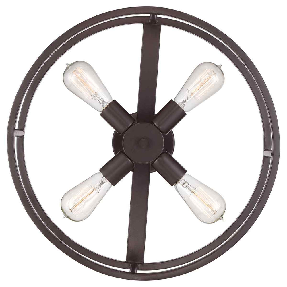Quoizel New Harbor 4 Light Semi Flush Ceiling Light in Western Bronze