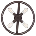 Quoizel New Harbor 4 Light Semi Flush Ceiling Light in Western Bronze