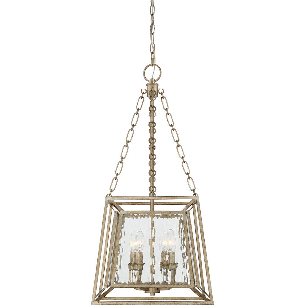 Quoizel QZ/LAKESIDE4/P/A Lakeside 4 Light Vintage Gold Ceiling Pendant Fitting