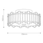Quoizel Sentry 2 Light Semi-Flush in Black & Art Glass