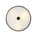Quoizel Sentry 2 Light Semi-Flush in Black & Art Glass