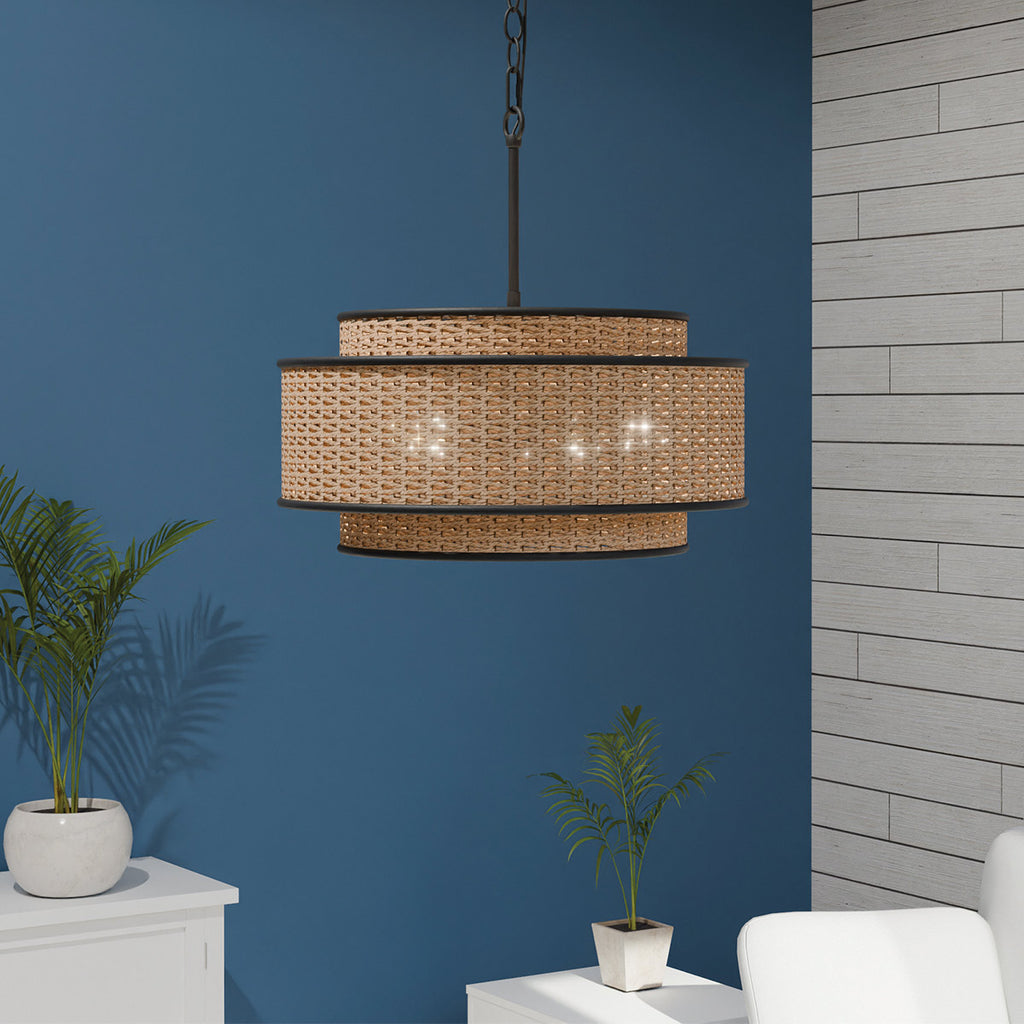 Quoizel Teton 5 Light Pendant Matte Black
