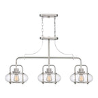 Quoizel Trilogy 3 Light Bar Pendant Light in Brushed Nickel