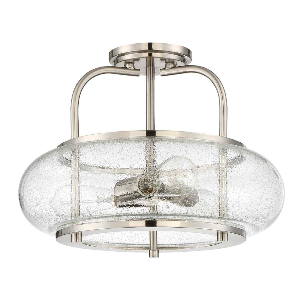 Quoizel Trilogy 3 Light Semi Flush Ceiling Light in Brushed Nickel