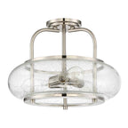 Quoizel Trilogy 3 Light Semi Flush Ceiling Light in Brushed Nickel
