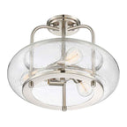 Quoizel Trilogy 3 Light Semi Flush Ceiling Light in Brushed Nickel