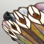 Quoizel Watkins 2 Light Tiffany style Flush Valiant Bronze & Art Glass Shade