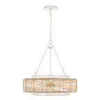 Quoizel Waylon 4 Light Pendant Antique White with Rope Shade